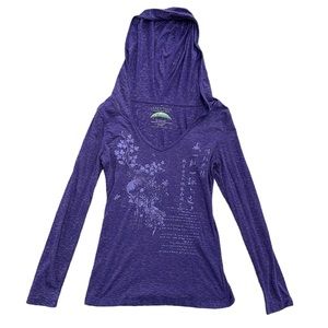 Earth yoga lightweight hoodie top purple size Medium new without tags